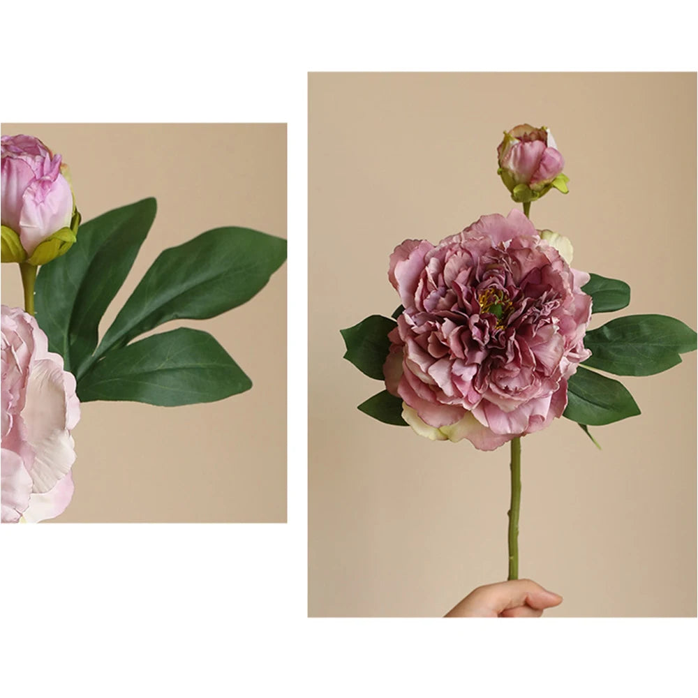 Large Silk Peony Bouquet – Realistic Artificial Flowers for Home Wedding Decor