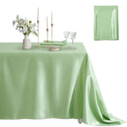 Rectangle Satin Tablecloth – Silky Soft Solid Table Cover for Wedding Banquet