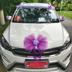 Silk Flower Wedding Car Decoration Kit – Floral Ribbons for Bridal Vehicles