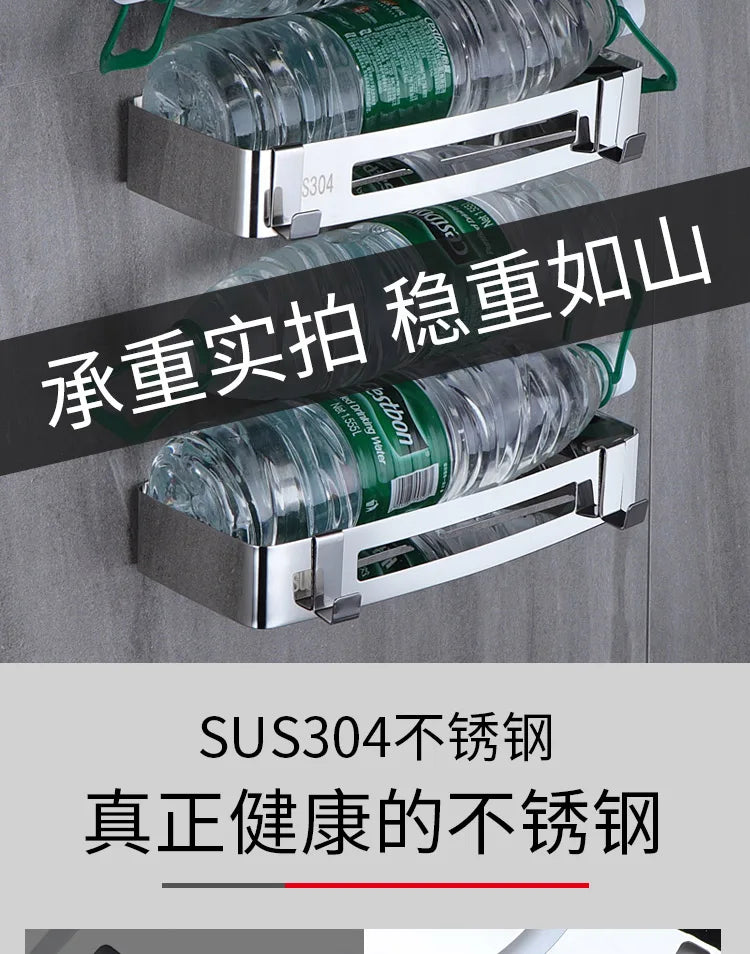 Stainless Steel Corner Shower Shelf – Wall Mounted Organizer for Bathroom Storage