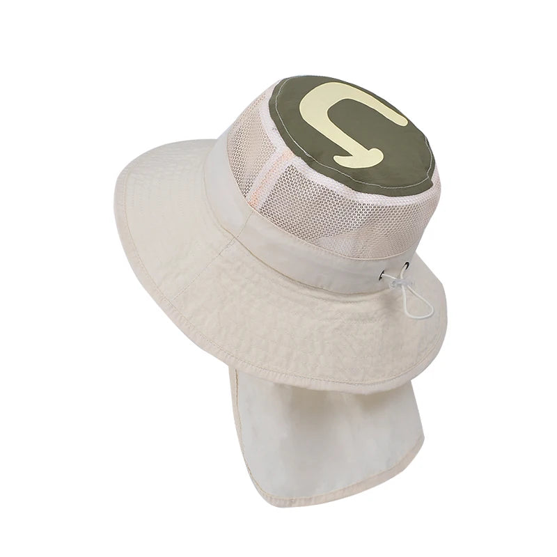 Kids Sunshade Fishing Hat – Breathable Wide Brim Shawl for Outdoor Summer