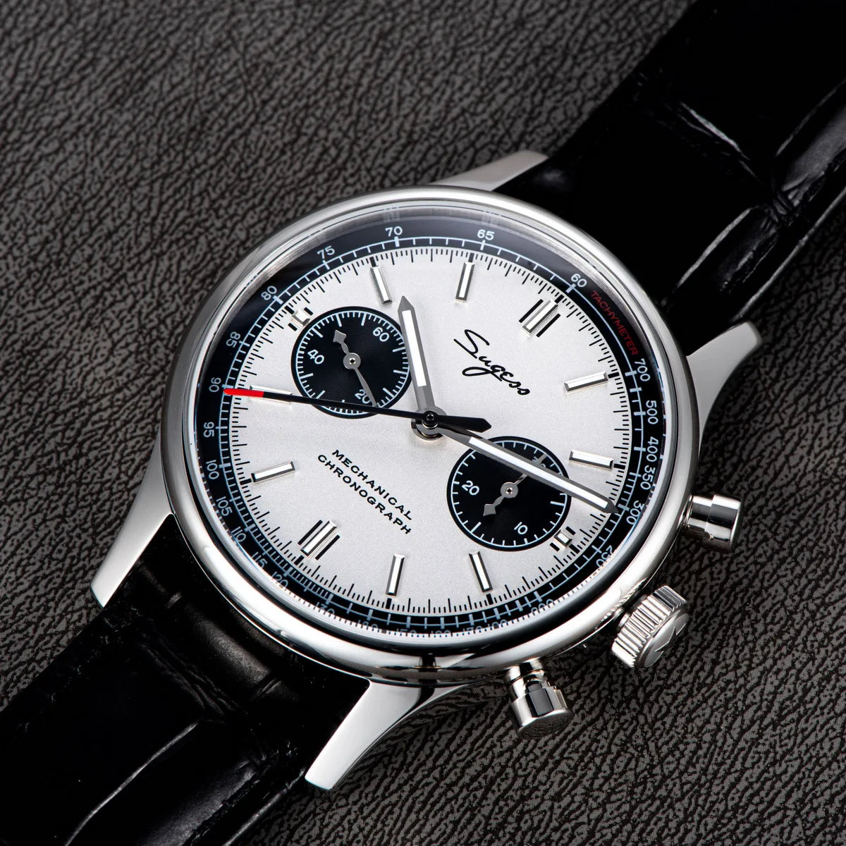 Sugess 1963 Mechanical Chronograph Watch – Sapphire Pilot Style for Men