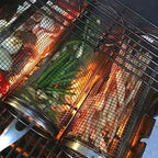 Stainless Steel Rolling Grill Basket – Cylindrical Mesh Rack for BBQ Camping