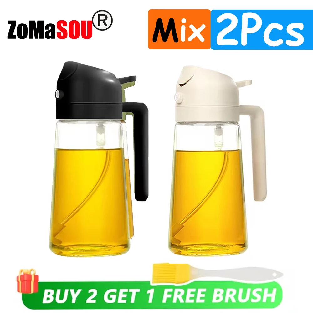 2-in-1 Oil Sprayer Dispenser – Plastic Kitchen Tool for BBQ and Cooking