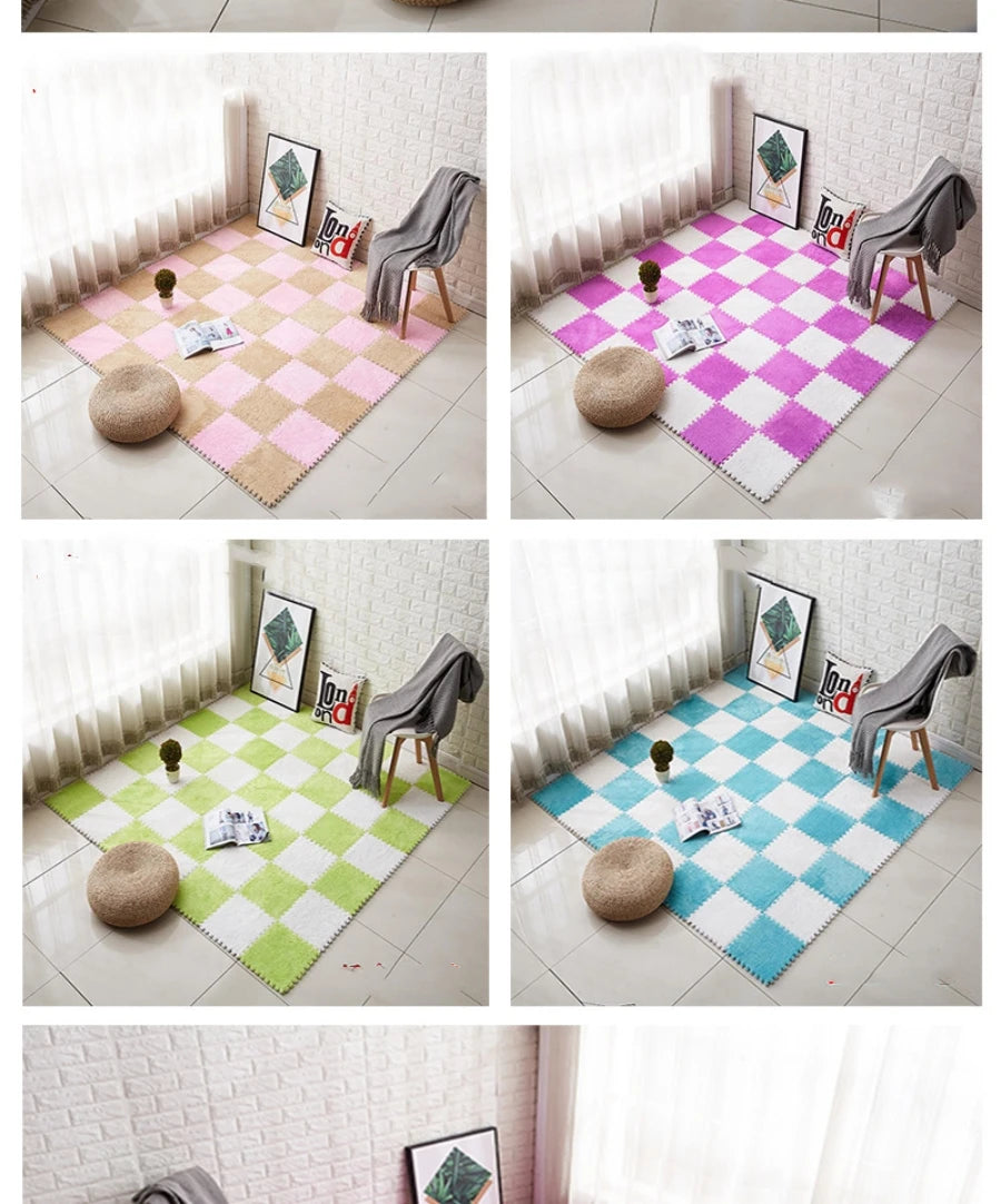 Soft Foam Patchwork Play Mats – Interlocking Carpet Tiles for Kids Rooms