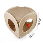 Foldable Suede Cat Tunnel – Porous Interactive Tube for Pet Entertainment