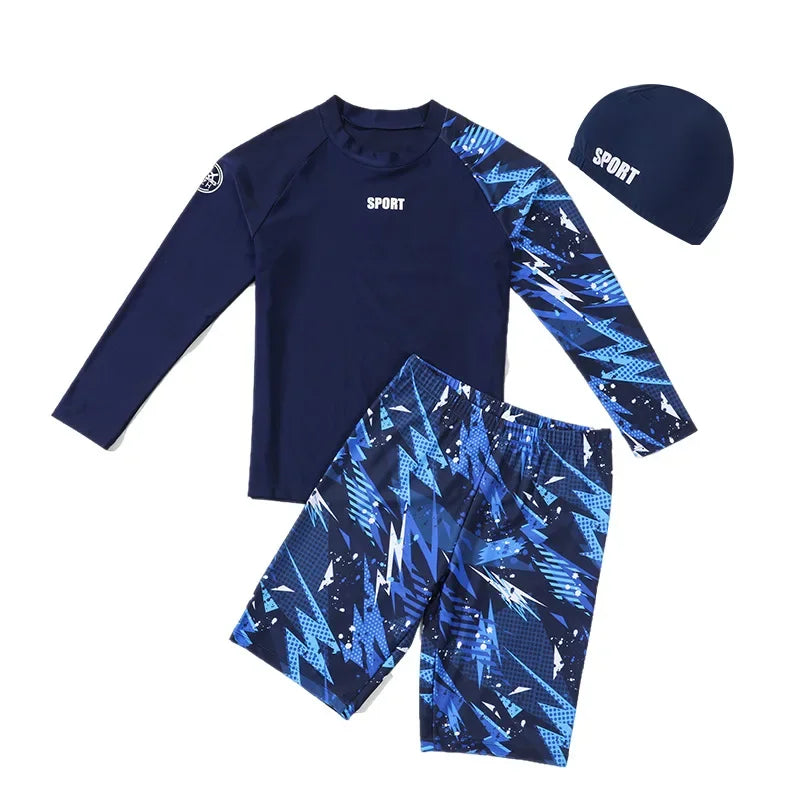 Boys Two-Piece Swimsuit – UV Protection Swimwear for Summer Swimming