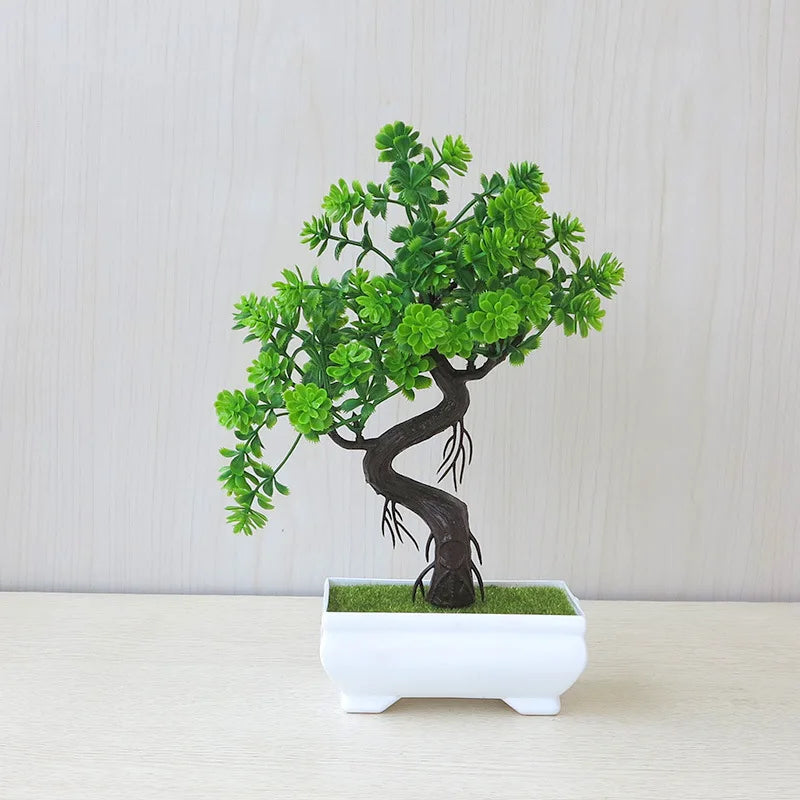 Artificial Potted Bonsai Tree – Zen Miniature Plant for Home Desk Decor