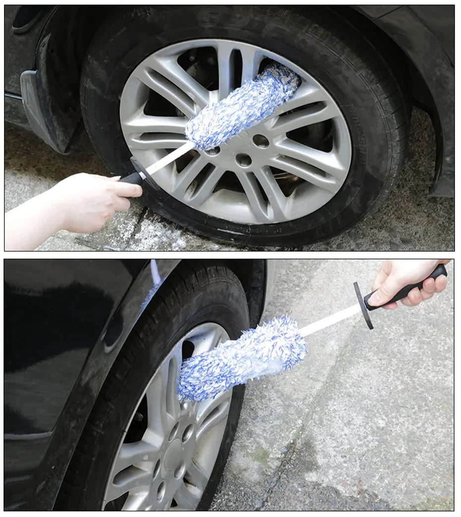 Car Wash Brush – Plush Non-Slip Tool for Wheels and Rims Cleaning