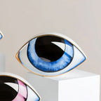 Ceramic Evil Eye Figurine – Lucky Amulet Ornament for Home Living Room Decor