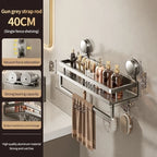 Corner Suction Storage Rack – Wall-Mounted Shelf for Bathroom Organization