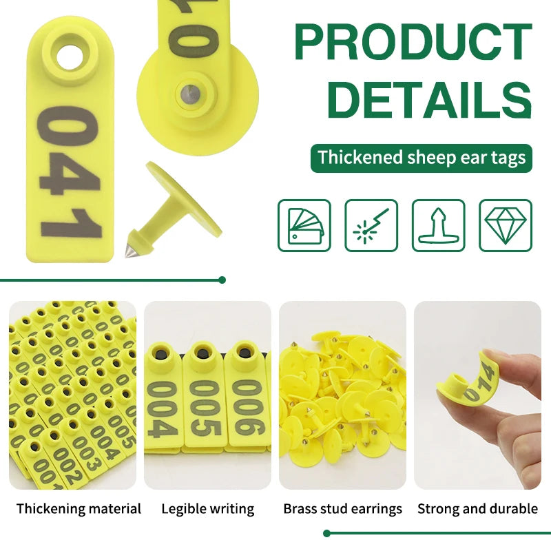 Livestock Ear Tag Applicator – Identification Kit for Sheep Goat and Pig