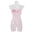 Mesh Lingerie Bodysuit Set – Backless Lace 3 Piece Lingerie for Women