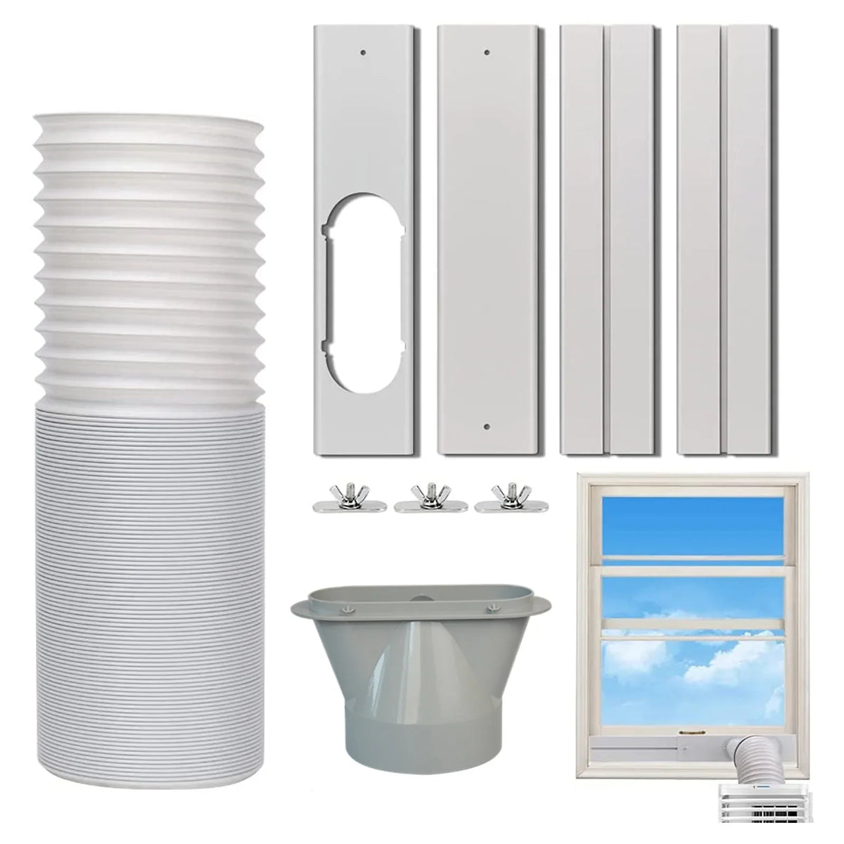 Portable Air Conditioner Window Kit – Adjustable Exhaust Hose for AC Units