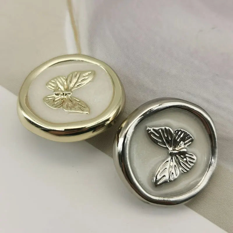 Metal Butterfly Buttons – 18mm and 23mm Enamel Sewing Fasteners for Jackets