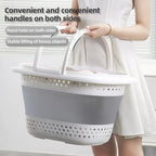 Collapsible Plastic Laundry Basket – Large Folding Storage for Home Organization