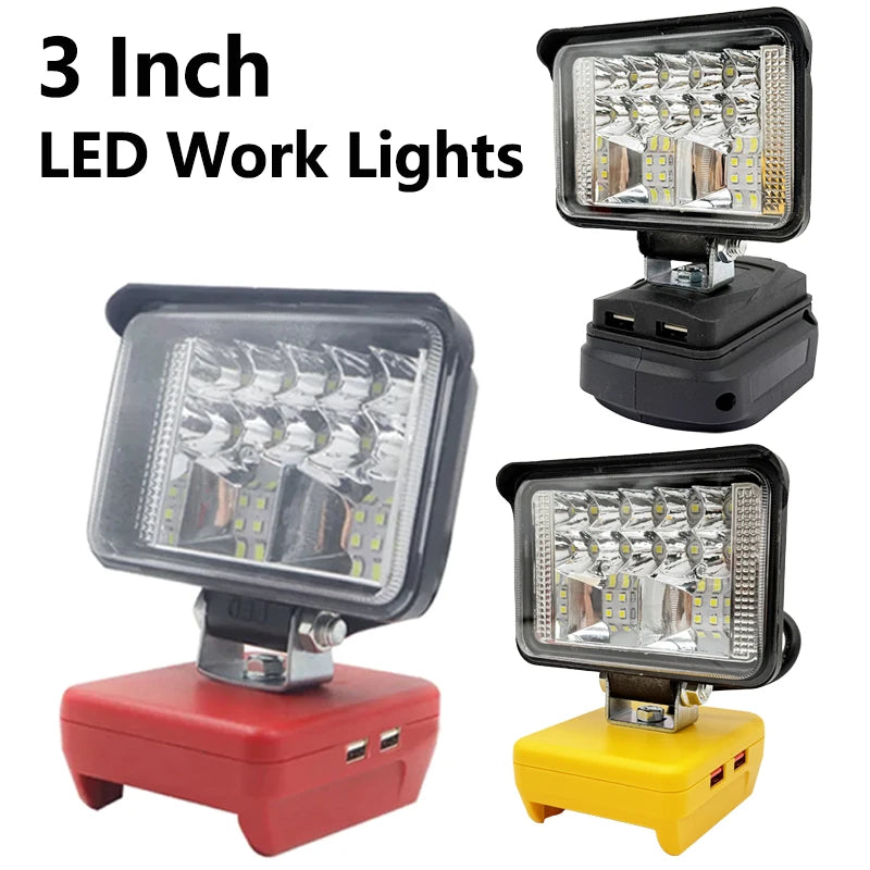 3 Inch LED Work Light – Portable Cordless Spotlight for Power Tool Batteries