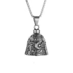Vintage Jesus Cross Bell Pendant – Religious Biker Necklace for Men