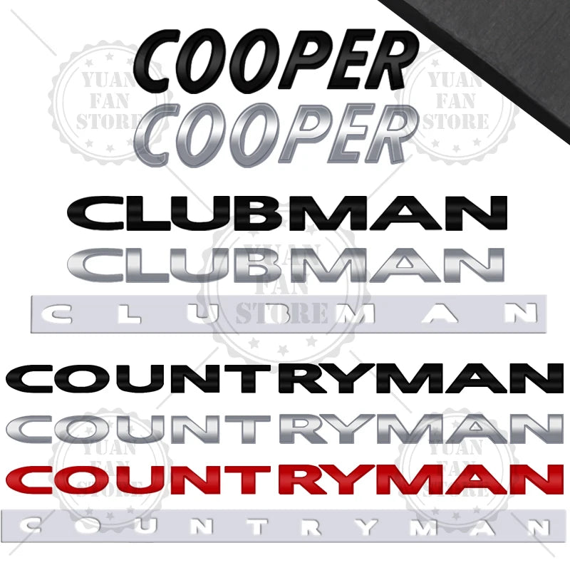 3D Metal Letter Emblem – Rear Trunk Badge for MINI Cooper S Styling