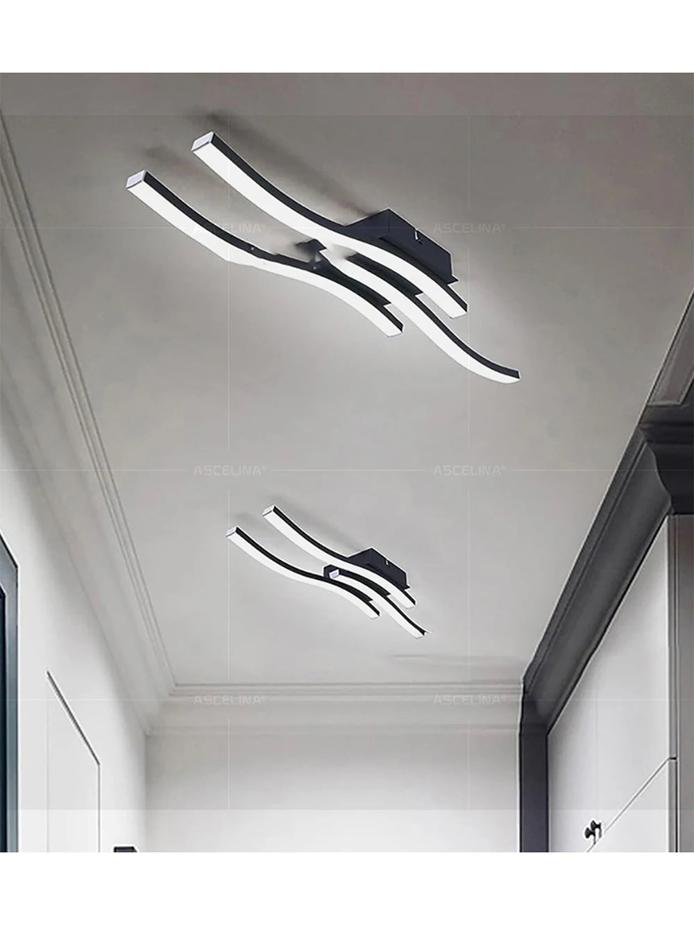 Modern LED Wave Ceiling Light – Minimalist Fixture for Living Room Bedroom