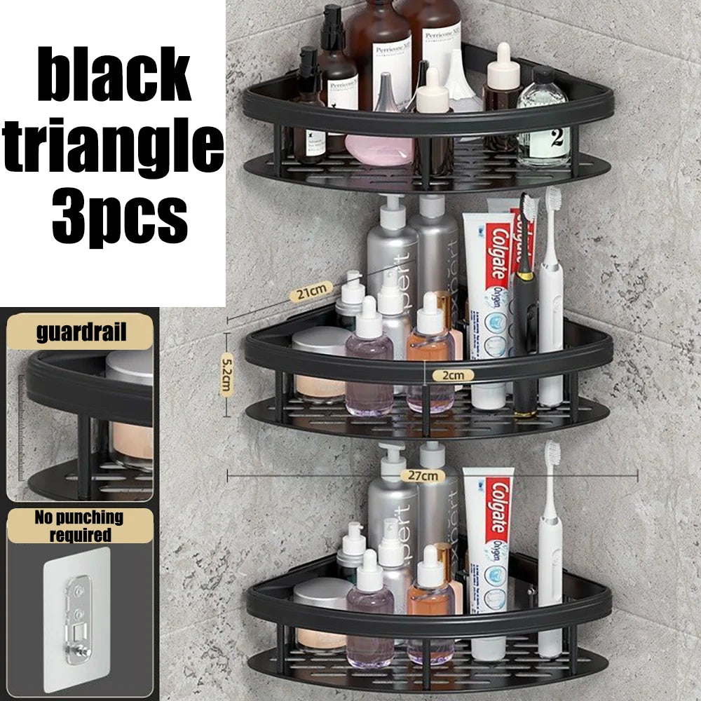Adhesive Corner Shower Shelf – No Drill Wall Storage for Bathroom Organization