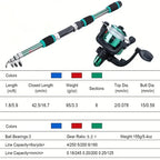 Telescopic Fishing Rod Set – Portable Spinning Reel Kit for Outdoor Travel