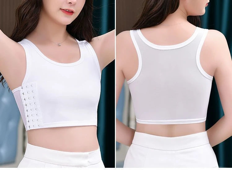 Breathable Chest Binder Vest – Side Buckle Compression Top for Cosplay
