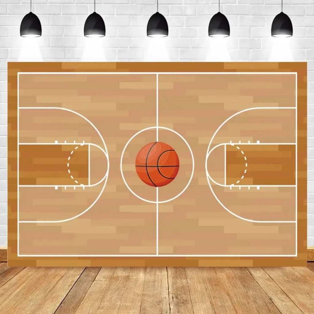 Basketball Stadium Photography Backdrop – Sport Theme for Kids Birthday Party