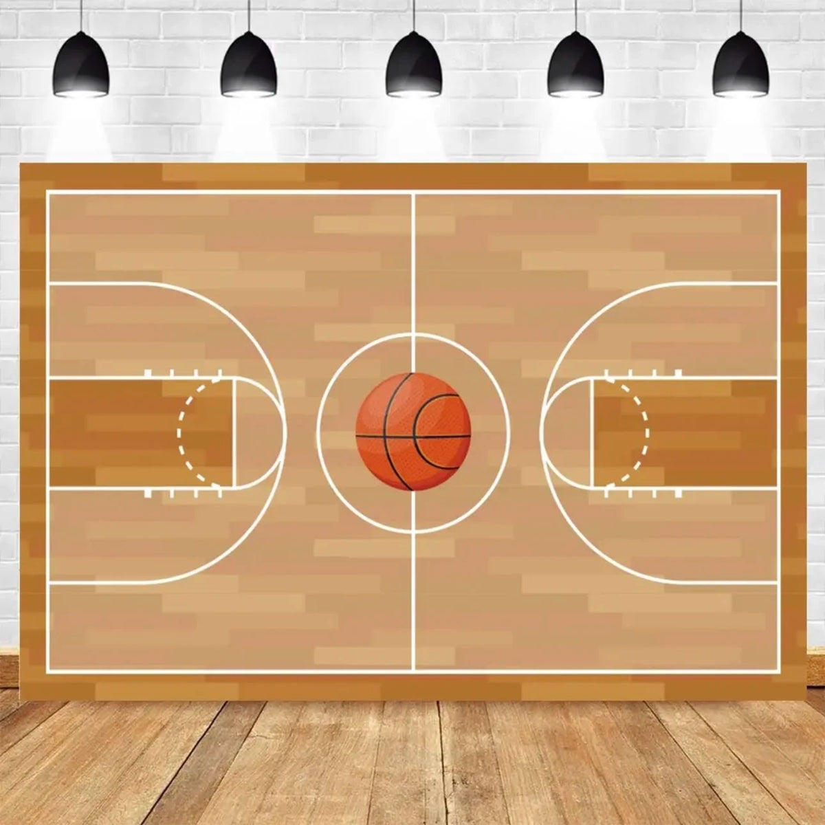 Basketball Stadium Photography Backdrop – Sport Theme for Kids Birthday Party