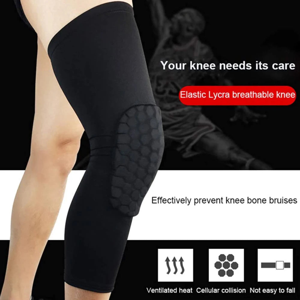 Compression Knee Sleeve – Long Leg Brace Support for Basketball and Running