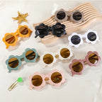Cute Sunflower Kids Sunglasses – UV400 Round Eyewear for Toddlers and Children
