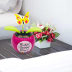 Solar Dancing Sunflower and Butterfly – Dashboard Figurine for Desk Decor