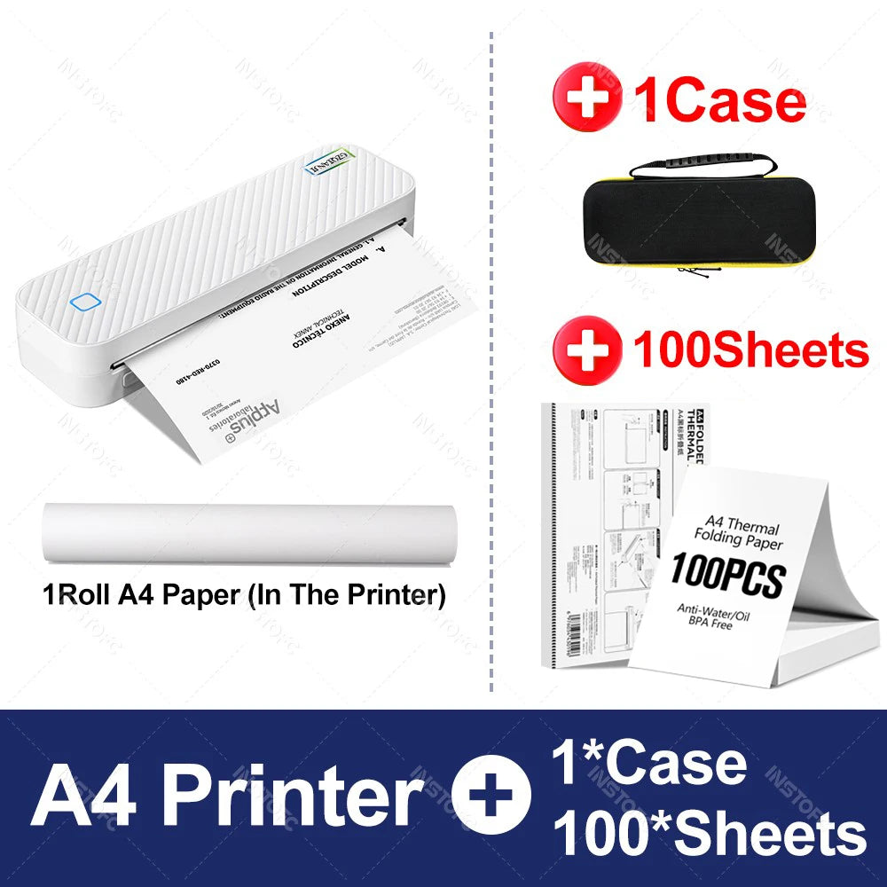 Portable A4 Thermal Printer – Bluetooth Photo and Document Maker for Office