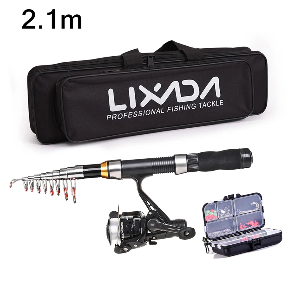 Telescopic Fishing Rod Combo – Carbon Fiber Kit with Spinning Reel and Bag
