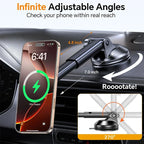 Magnetic Wireless Car Charger – 15W Fast Charging Mount for iPhone and Samsung