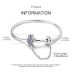 925 Sterling Silver Charm Bracelet – Adjustable Green Zircon for Birthday Gifts