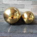 Gold Stainless Steel Mirror Sphere – Decorative Hollow Ball for Garden Decor