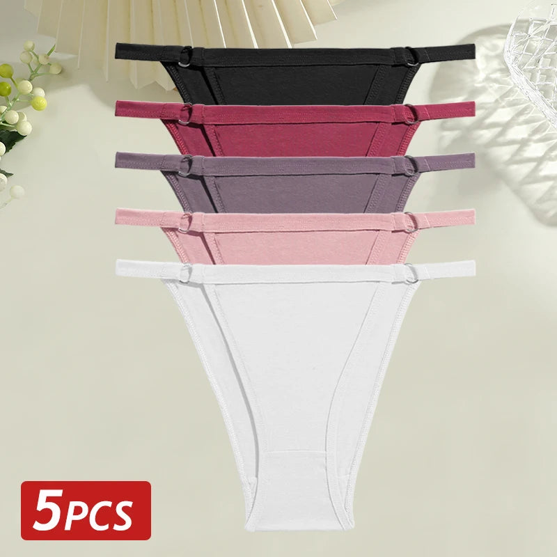 Cotton Low Rise Briefs – Metal Ring Hollow Panties for Women M-2XL