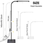 Dimmable LED Floor Lamp – Adjustable Gooseneck Stand for Reading and Office