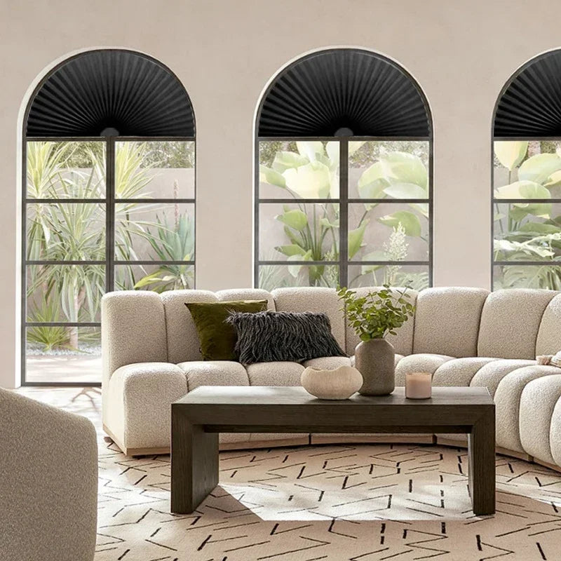 Self-Adhesive Pleated Blinds – Half Blackout Shades for Home Office Windows