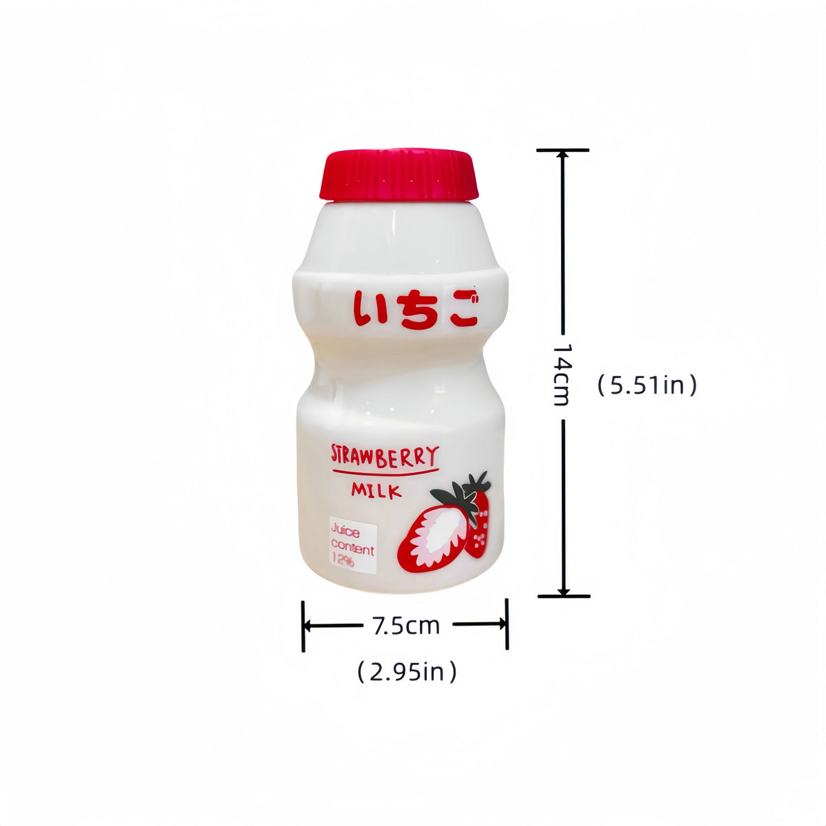 Milk Carton Water Bottle – 480ml Kawaii Plastic Cup for Kids and Adults