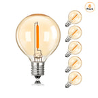 G40 Gold Tint LED Filament Bulbs – Dimmable Glass Globe for Outdoor Decor