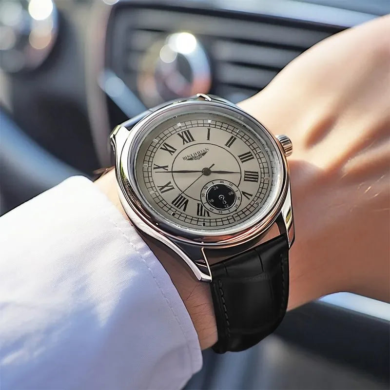 Luxury Leather Quartz Wristwatch – Waterproof Business Accessory for Men