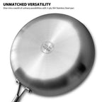 Stainless Steel Frying Pan – Nonstick Uncoated Cookware for Kitchen Stoves