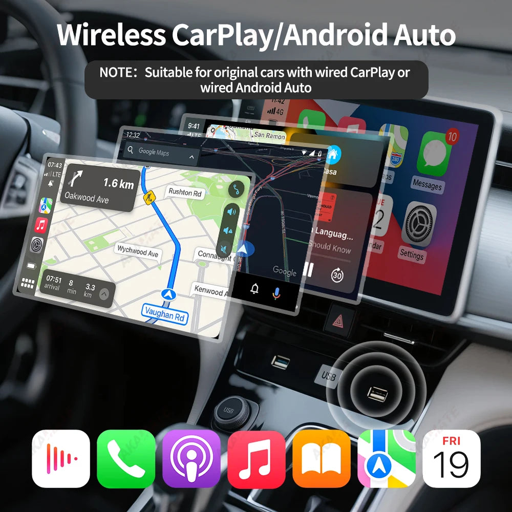 Wireless CarPlay Adapter – Plug and Play Dongle for OEM Wired Systems