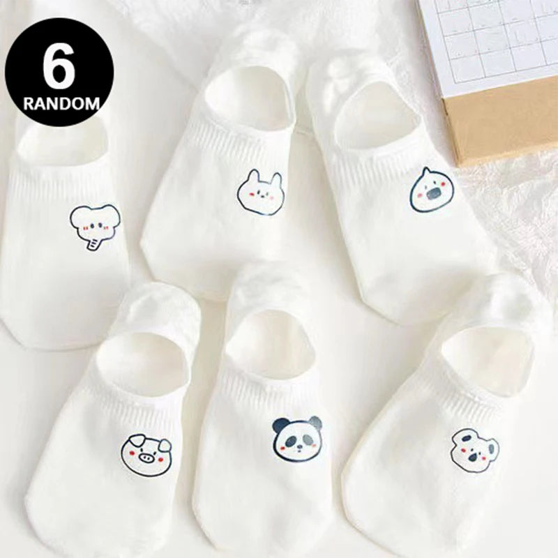 Cute Pattern Boat Socks – Breathable Cotton Low Cut Liners for Women