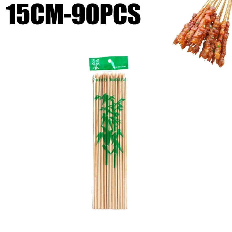 Natural Bamboo Skewers – Disposable Sticks for Grilling and BBQ Appetizers