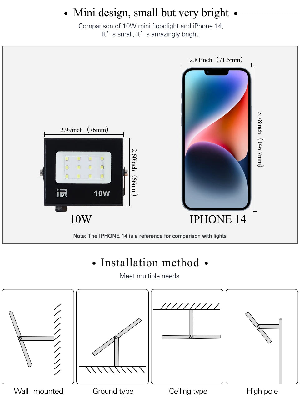 LED Flood Light – IP66 Waterproof Spotlight for Outdoor Garage and Street