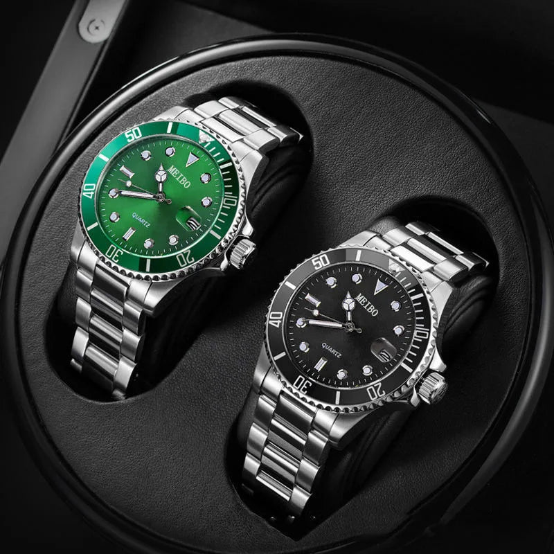 Hip Hop Mens Wristwatch – Luxury Sport Analog Watch and Bracelet Set