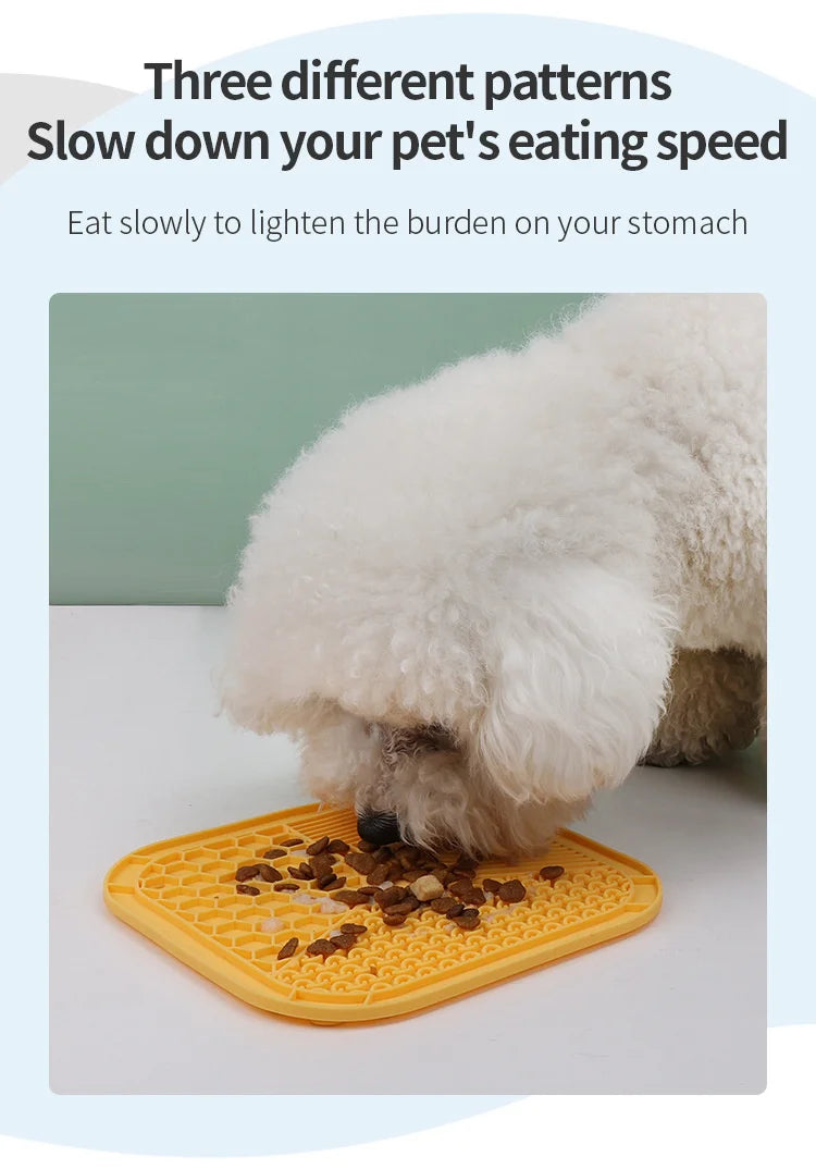 Silicone Slow Feeder Mat – Anti-Choking Pet Licking Bowl for Bath and Grooming